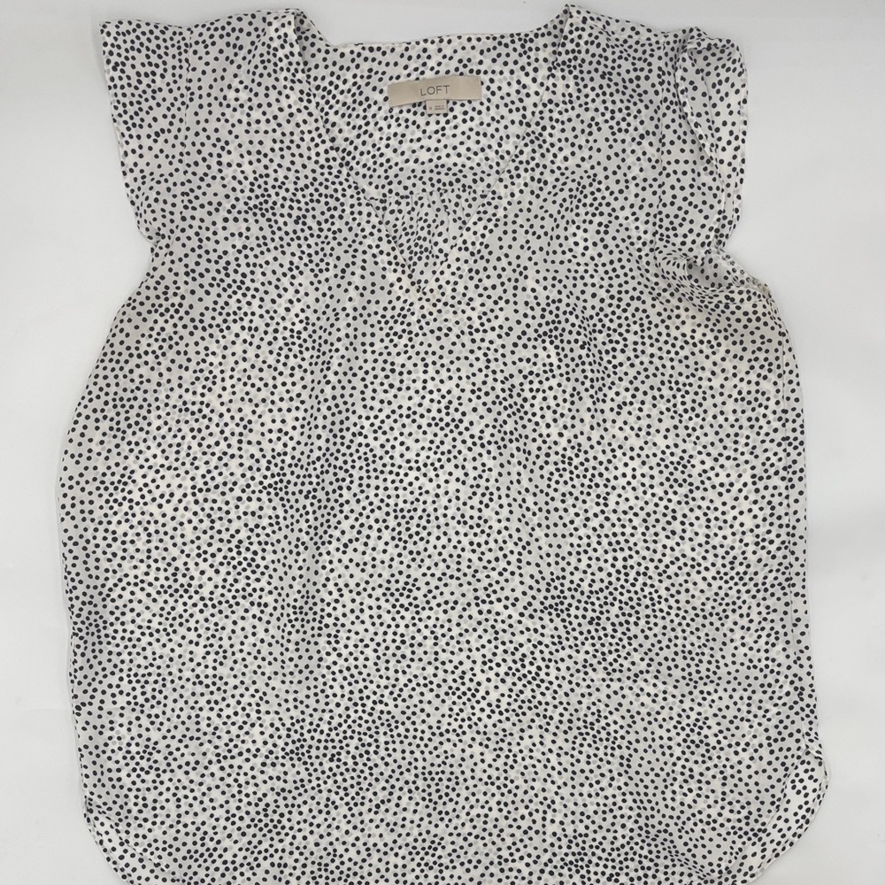 Loft Polka Dot Flutter Sleeve Blouse